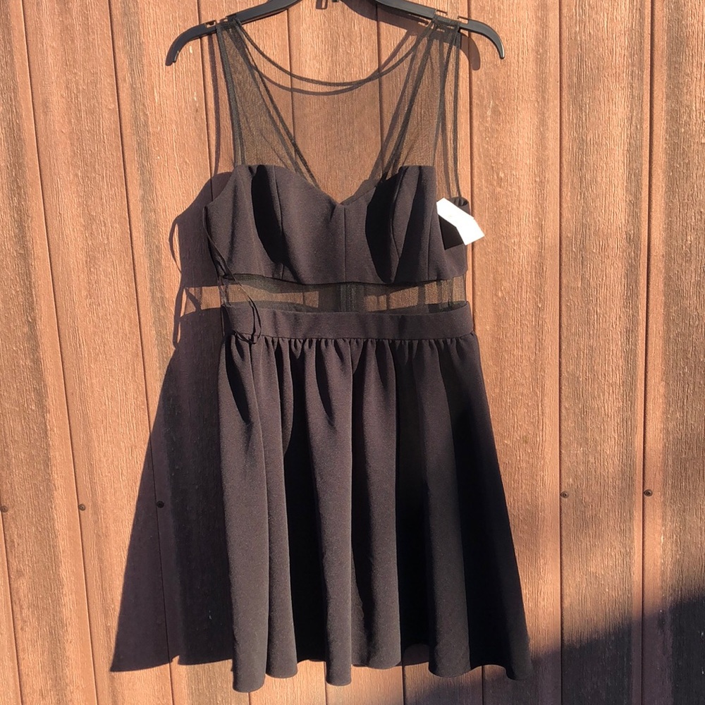 Black babydoll mesh dress